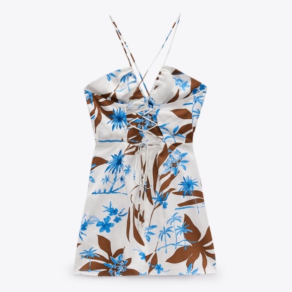 NWT Zara Printed Mini Dress - Picture 9 of 11